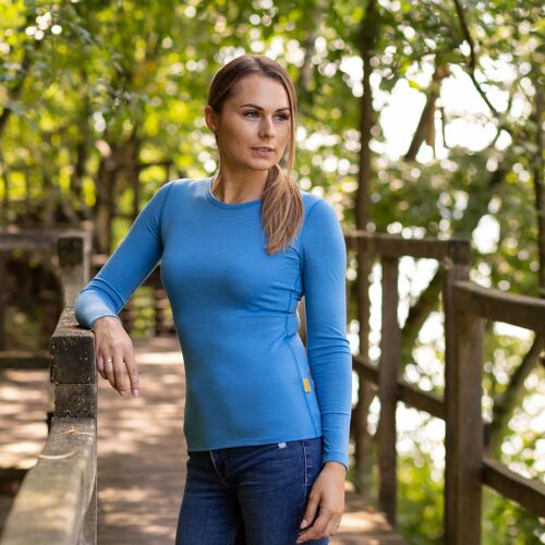 Women's Merino Wool 160gsm Long Sleeve Set Light Blue