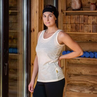 Women's Merino Wool 160gsm Tank Top Natural