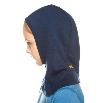 Cagoule Enfant Laine Mérinos 160gsm Bleu Foncé 6