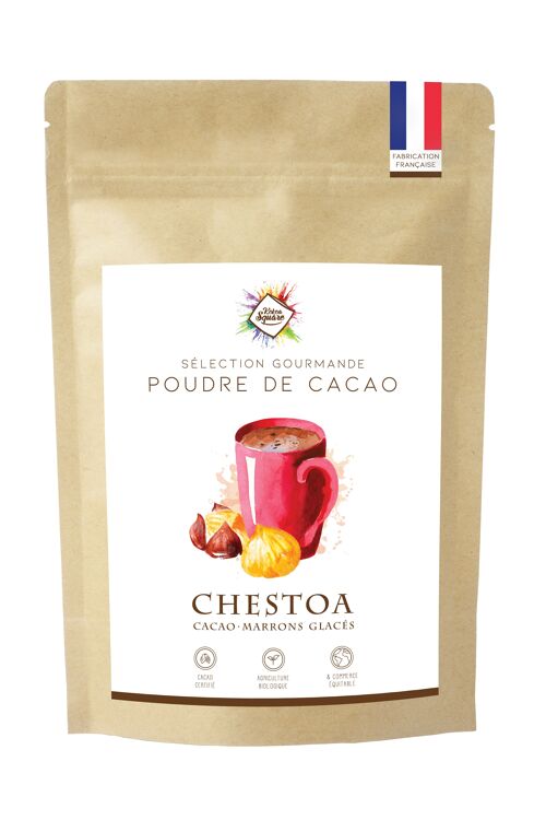Chestoa -  Poudre de cacao  pour chocolat chaud saveur marrons glacés