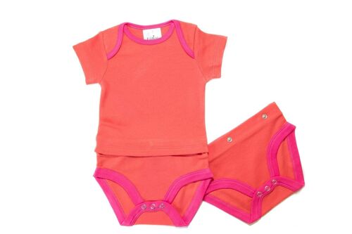 BabyBoss - 'The Twosie' - Coral & Cerise Trim (Long Sleeved)