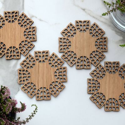Buy wholesale Wooden Coasters for Drinks GARDENA, Set of 4