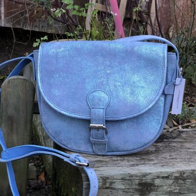 Metallic Magpie Sara Saddle Bag #LB903 Blue