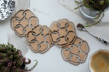 Sous-verres en bois pour boissons "KNOT", lot de 4 4