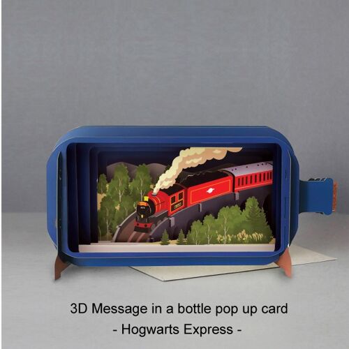 Message in a bottle pop up card-Hogwarts Express