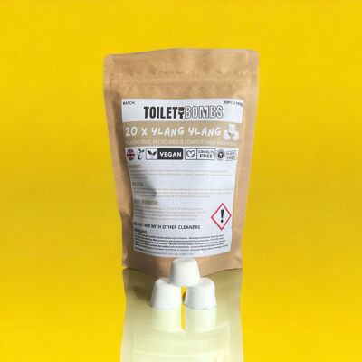 Bombes rafraîchissantes pour toilettes Ylang Ylang (20 par paquet)