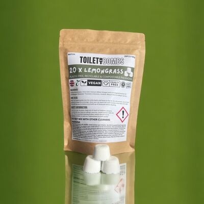 Bombes rafraîchissantes pour toilettes à la citronnelle (20 par paquet)