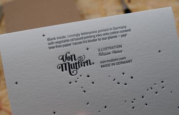 Carte pliante « Vibes positives » (vibromasseur) Anniversaire Letterpress A6 avec enveloppe 5