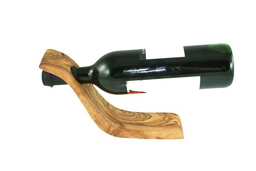 Weinflaschenhalter WELLE, Olivenholz, wine bottle holder
