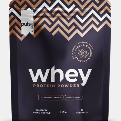 WHEY Doppio cioccolato 1 kg a basso contenuto di lattosio