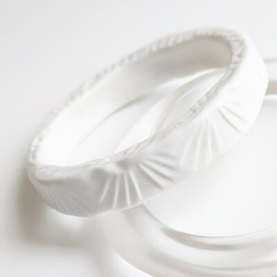 Bangle bracelet - White Eventail - Bean N ° 18