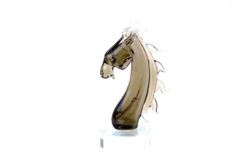 Paard Glasbeeld Zwart 14 x 7 cm.