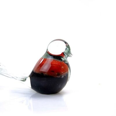 Black Red Glass Bird