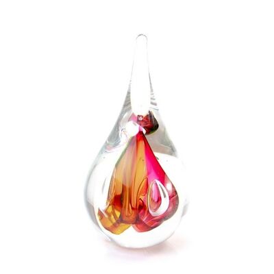 Goutte de Cristal Rouge-Or 12 cm.