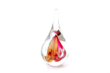 Goutte de Cristal Rouge-Or 12 cm.