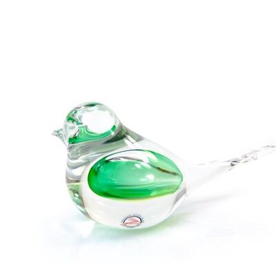 Cristal Oiseau Vert 15 cm.