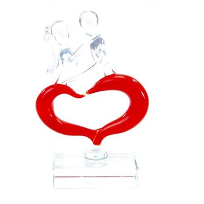 Figurine en verre LOVE Rouge