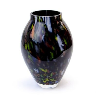 Vaso nero con puntini colorati x
