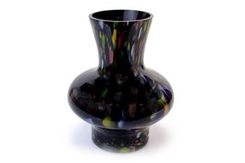 Vase noir à pois de couleur y