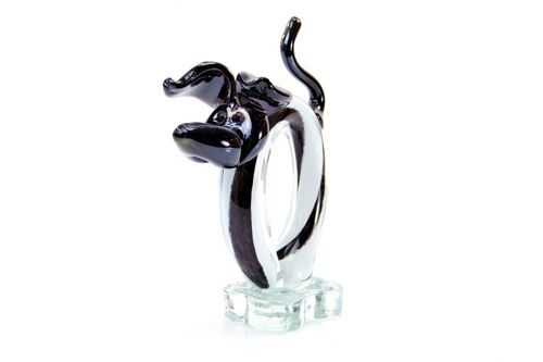 Black White Glass Dog