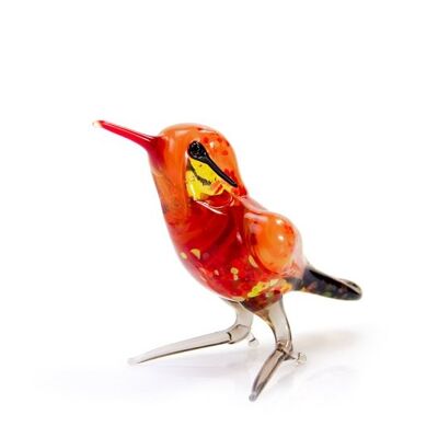 Oiseau de verre orange