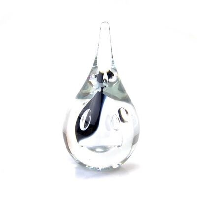 Gota Cristal Negro Blanco 12 cm.