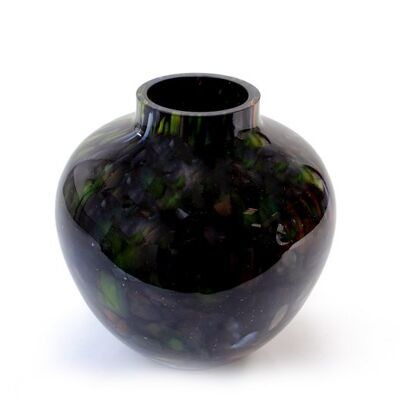 Vaso nero con puntini colorati