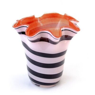 Glass Vase Zebra with Red