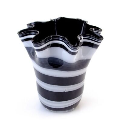 Glass Vase Zebra with Black