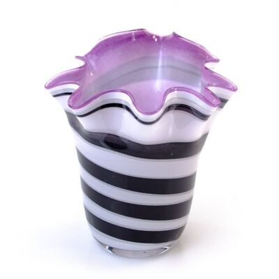 Vaso in Vetro Zebra con Viola