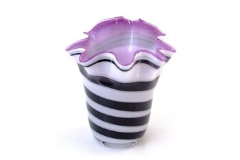 Vase en Verre Zèbre avec Violet