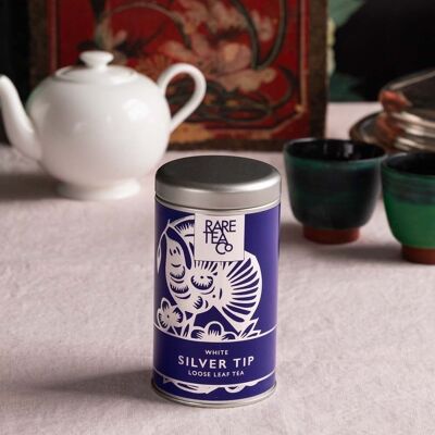 Tè in foglie sfuse White Silver Tip, latta da 25 g