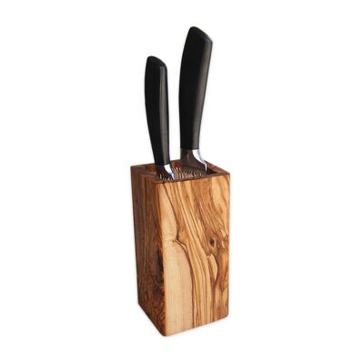 Knife block DESIGN made of olive wood