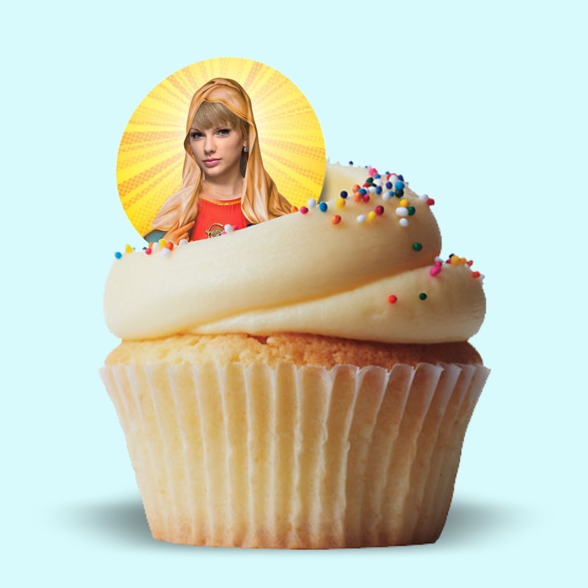 Toppers para cupcakes de oblea comestible de oración de celebridades de Taylor Swift