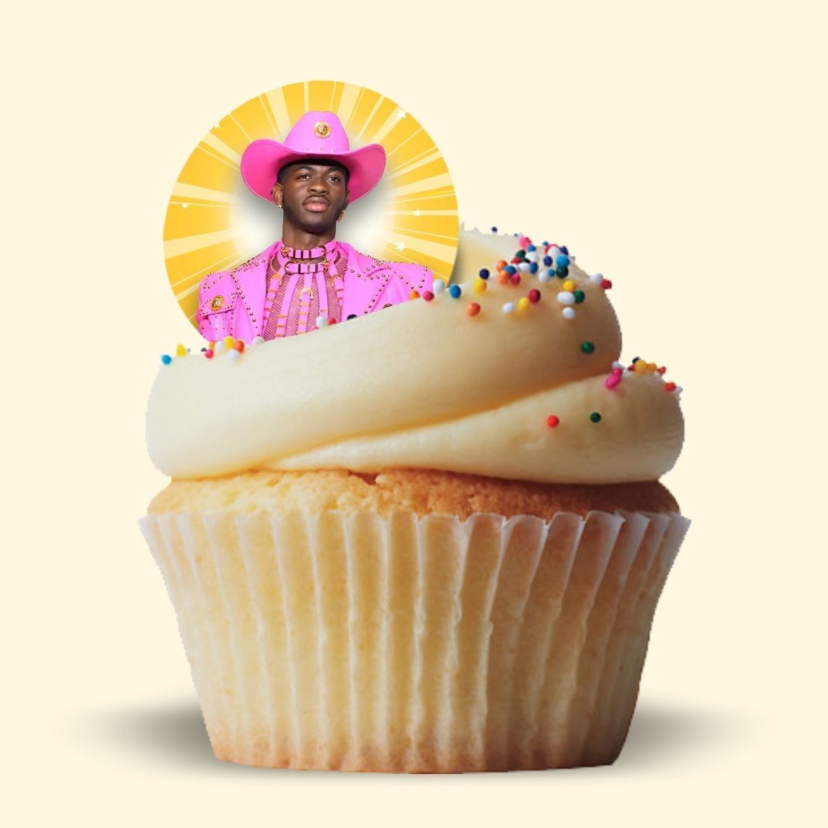 Toppers para cupcakes de oblea comestible de oración de celebridades de Lil Nas X