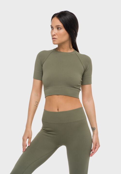 Nora infinity cropped t-shirt - olive