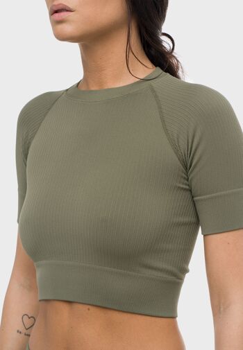 T-SHIRT COURT NORA INFINITY - OLIVE 3