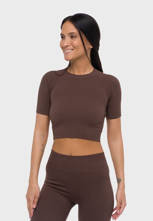 Nora infinity cropped t-shirt - chestnut