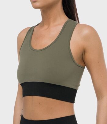 CROP TOP KAIA BRB - OLIVE-NOIR 3