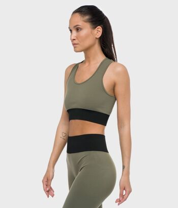 CROP TOP KAIA BRB - OLIVE-NOIR 6