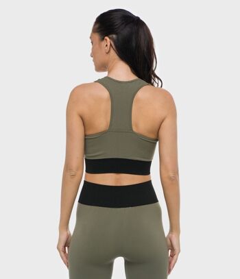 CROP TOP KAIA BRB - OLIVE-NOIR 8