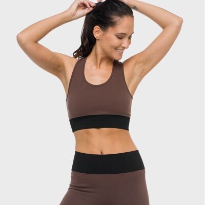 KAIA BRB CROP TOP - CASTAGNA-NERO