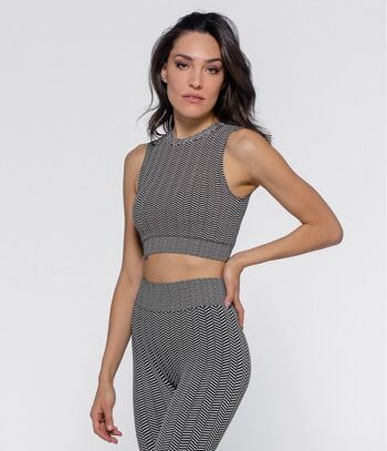 CROP TOP VICTORIA À CHEVRONS - NOIR/BLANC 1