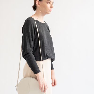 ONNA the small cream leather crossbody bag