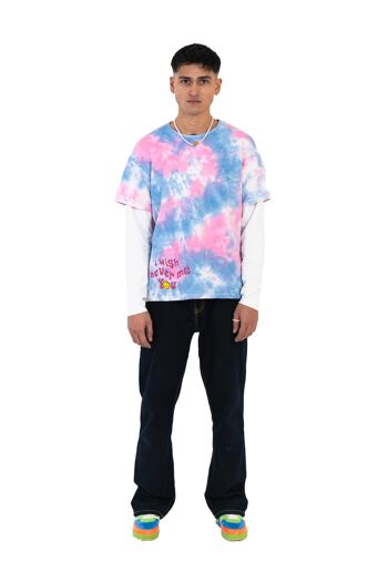 T-shirt manches longues tie-dye rose 1