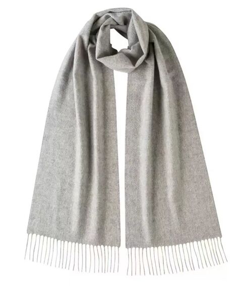 Woven Cashmere Scarf Silver Grey