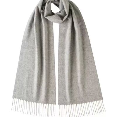 Sciarpa in cashmere intrecciato grigio argento