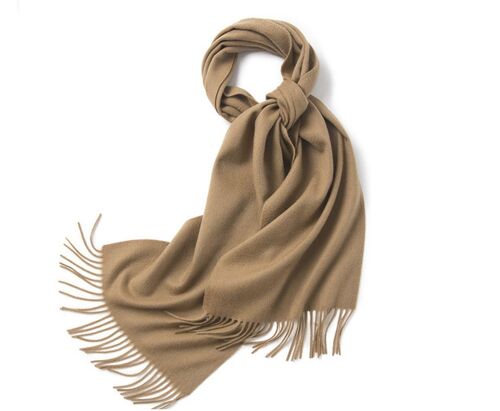 Woven Lambswool Scarf Camel