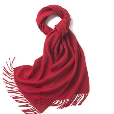Bufanda tejida de lana de cordero Rojo