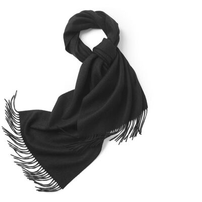 Bufanda tejida de lana de cordero Negro